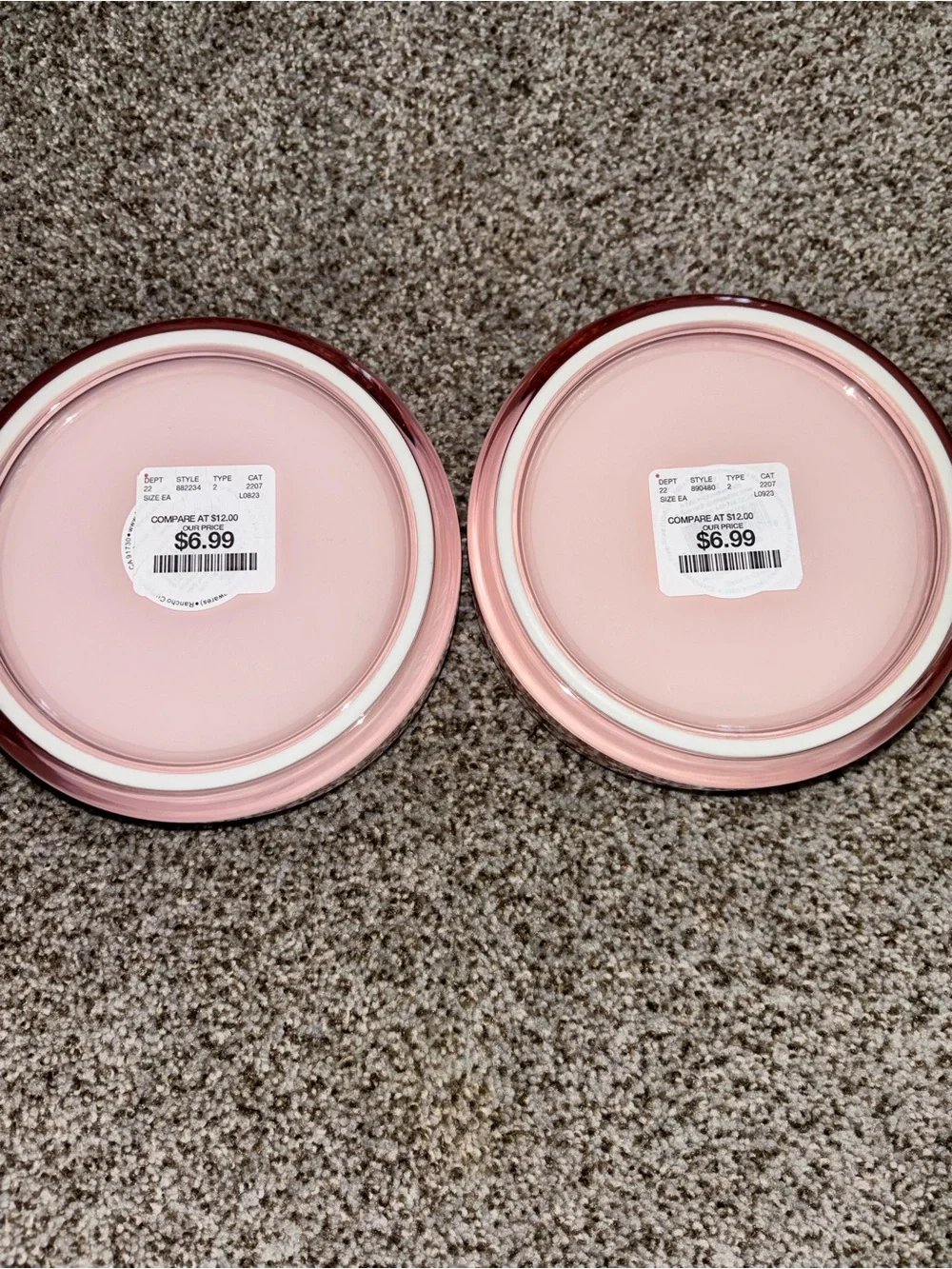 Pink Acrylic Plastic Dog Bowls with Bone Cutout Design